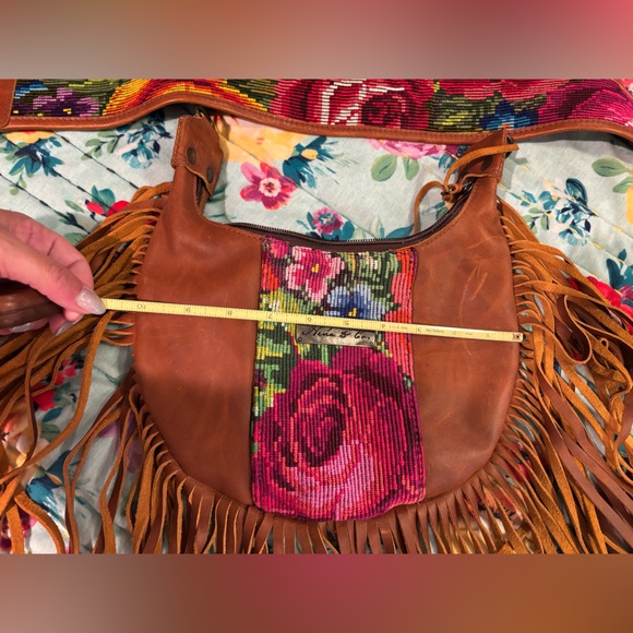 One of a Kind Nena & Co artisan fringe bag with 2 straps! - Picture 10 of 12
